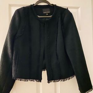 Black Frayed Moto Jacket